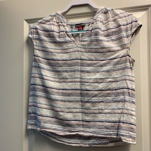 Vince Camuto Striped V-Neck Top